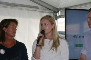 Guro var aktiv under debatten på Ekebergsletta mandag. Foto: Jens August Dalsegg