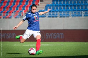 Sherida Spitse stiller inn skuddfoten. Foto: Morten M. Larød