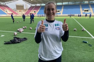 Tommel opp fra Tine Celine Karstensen etter 6-0 over grei. Foto: Vålerenga Fotball