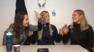 Maren Hauge, Guro Pettersen og Andrine Tomter i aksjon. Foto: Skjermdump