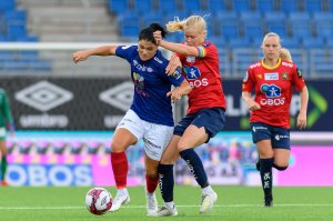 Toppserie-kamp i fotball mellom Vålerenga og Røa på Intility Arena 10. juli 2020 i Oslo, Norge. Resultatet ble 2-0. Foto: Morten Mitchell Larød / SPORTFOTO