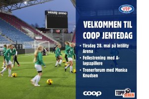 Velkommen til trening med damelaget på Coops jentedag tirsdag 28.mai. Foto: Lars Øverland