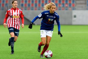 Celin Bizet Ildhusøy i velkjente klyv. Foto: Morten Mitchell Larød / SPORTFOTO