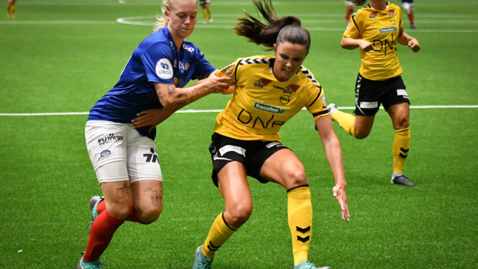 Marie Dølvik Markussen kom innpå i andre omgang og skapte mye liv og røre i LSK-forsvaret. Foto: Morten M. Larød.