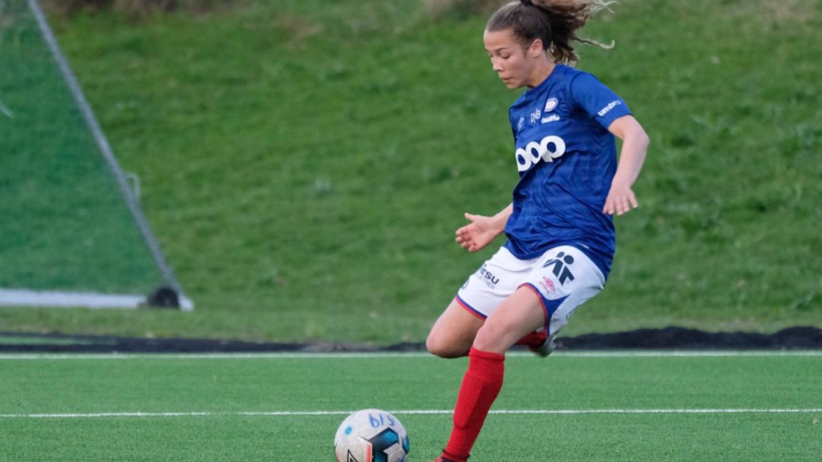 Celin Bizet Ildhusøy i aksjon for J19 i 2018 Foto: Morten Mitchell Larød